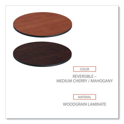 Picture of Reversible Laminate Table Top, Round, 35.5" Diameter, Medium Cherry/Mahogany