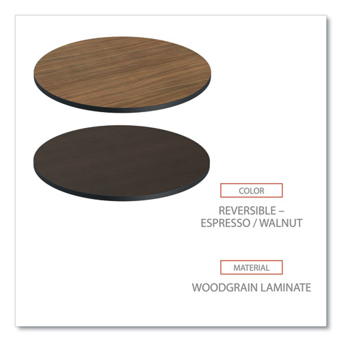 Picture of Reversible Laminate Table Top, Round, 35.5" Diameter, Espresso/Walnut