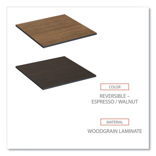 Picture of Reversible Laminate Table Top, Square, 35.38w x 35.38d, Espresso/Walnut