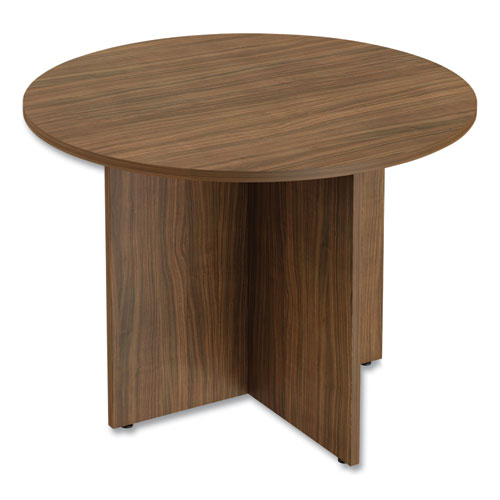 Picture of Alera Valencia Round Conference Table with Legs, 42" Diameter x 29.5h, Modern Walnut