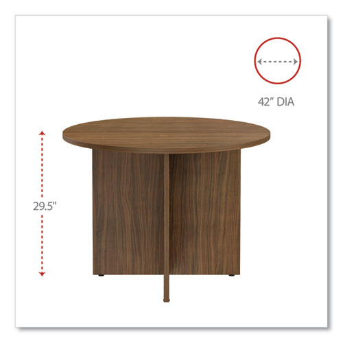 Picture of Alera Valencia Round Conference Table with Legs, 42" Diameter x 29.5h, Modern Walnut