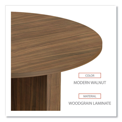 Picture of Alera Valencia Round Conference Table with Legs, 42" Diameter x 29.5h, Modern Walnut