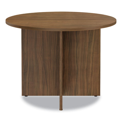 Picture of Alera Valencia Round Conference Table with Legs, 42" Diameter x 29.5h, Modern Walnut