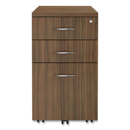 Picture of Alera Valencia Series Mobile Pedestal File, Left/Right, 3-Drawer: Box/Box/File, Legal/Letter, Walnut, 15.88 x 20.5 x 28.38