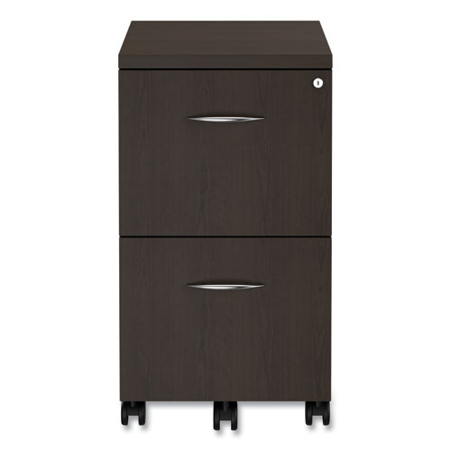 Picture of Alera Valencia Series Mobile Pedestal, Left or Right, 2 Legal/Letter-Size File Drawers, Espresso, 15.38" x 20" x 26.63"