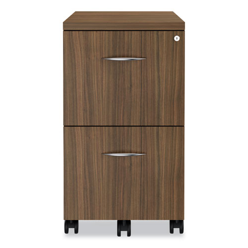 Picture of Alera Valencia Series Mobile Pedestal, Left or Right, 2 Legal/Letter-Size File Drawers, Modern Walnut, 15.38" x 20" x 26.63"