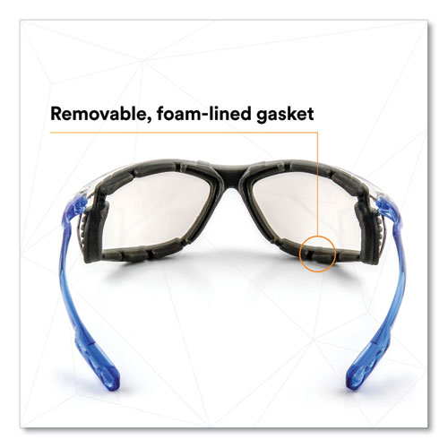 Picture of CCS Protective Eyewear with Foam Gasket, Blue Plastic Frame, Clear Polycarbonate Lens