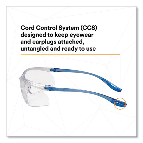 Picture of Virtua Sport CCS Protective Eyewear, Blue Plastic Frame, Clear Polycarbonate Lens