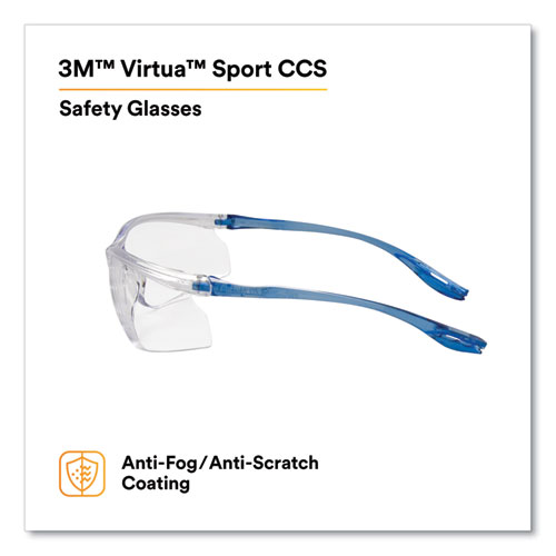 Picture of Virtua Sport CCS Protective Eyewear, Blue Plastic Frame, Clear Polycarbonate Lens