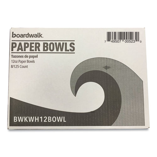 Picture of Paper Dinnerware, Bowl, 12 oz, White, 1,000/Carton