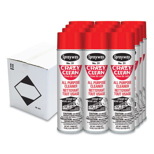 Picture of Crazy Clean All Purpose Cleaner, Floral Scent, 19 oz Aerosol Spray, Dozen