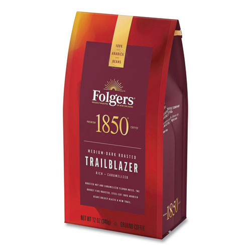 Picture of Coffee, Trailblazer, Dark Roast, Ground, 12 oz Bag, 6/Carton