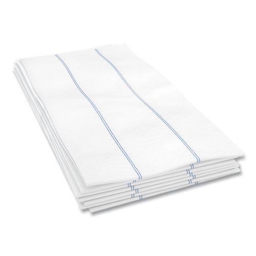 Picture of Tuff-Job Foodservice Towels, 1/4 Fold, 13 x 24, White/Blue, 72/Carton