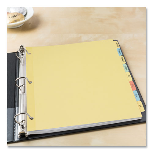 Picture of Write and Erase Plain-Tab Paper Dividers, 8-Tab, 11 x 8.5, Multicolor, 24 Sets