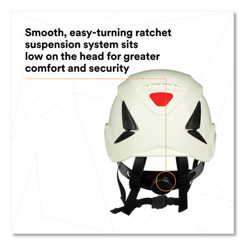 Picture of SecureFit X5000 Series Safety Helmet, 6-Point Pressure Diffusion Ratchet Suspension, White