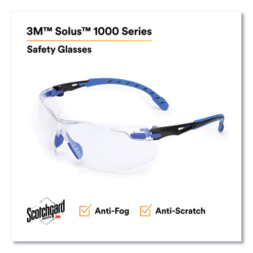 Picture of Solus 1000 Series Safety Glasses, Blue Plastic Frame, Clear Polycarbonate Lens