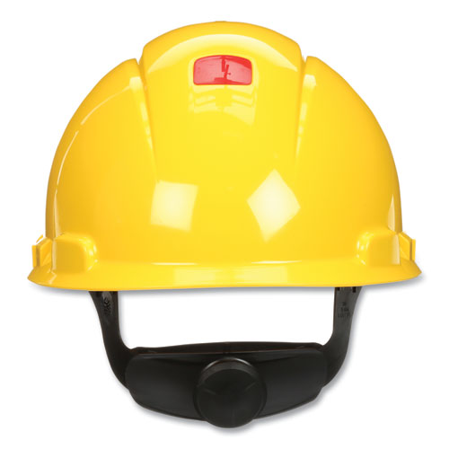 Picture of SecureFit H-Series Hard Hats, H-700 Vented Cap with UV Indicator, 4-Point Pressure Diffusion Ratchet Suspension, Yellow