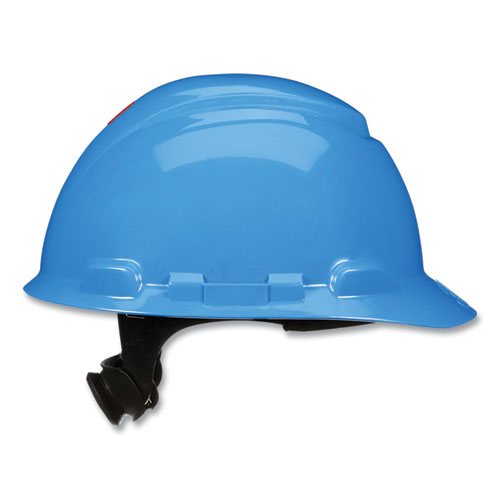 Picture of SecureFit H-Series Hard Hats, H-700 Cap with UV Indicator, 4-Point Pressure Diffusion Ratchet Suspension, Blue