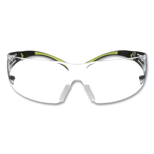 SecureFIt+Protective+Eyewear%2C+400+Series%2C+Green+Plastic+Frame%2C+Clear+Polycarbonate+Lens