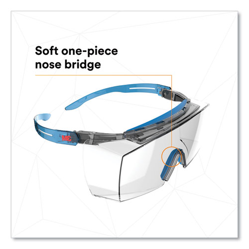 Picture of SecureFit Protective Eyewear, 3700 OTG Series, Blue Plastic Frame, Clean Polycarbonate Lens