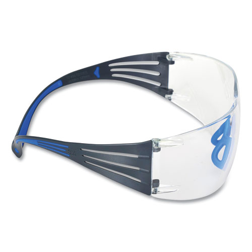 Picture of SecureFit Protective Eyewear, 400 Series, Black/Blue Plastic Frame, Clear Polycarbonate Lens