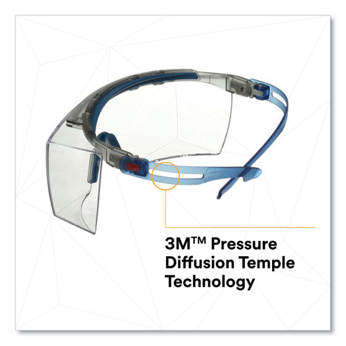 Picture of SecureFit Protective Eyewear, 3700 OTG Series, Blue Plastic Frame, Clean Polycarbonate Lens