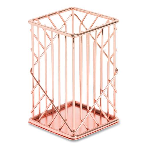 Picture of Vena Pencil Cup, 2.76"w x 2.76"d x 4.41"h, Rose Gold