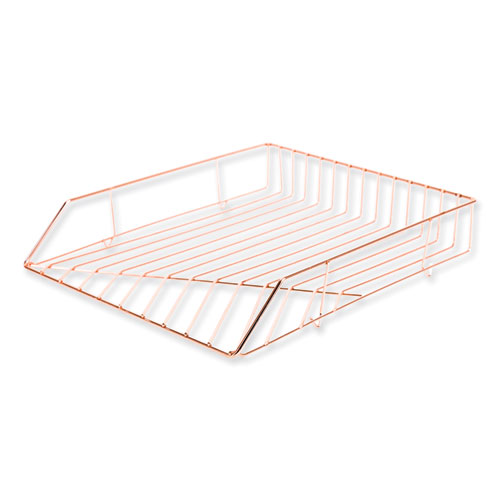 Picture of Vena Paper Tray, 1 Section, Holds 11" x 8.5" Files, 10.04 x 12.44 x 2.01, Rose Gold