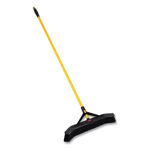 Picture of Maximizer Push-to-Center Broom, 24", Polypropylene Bristles, Yellow/Black