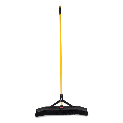 Picture of Maximizer Push-to-Center Broom, 24", Polypropylene Bristles, Yellow/Black