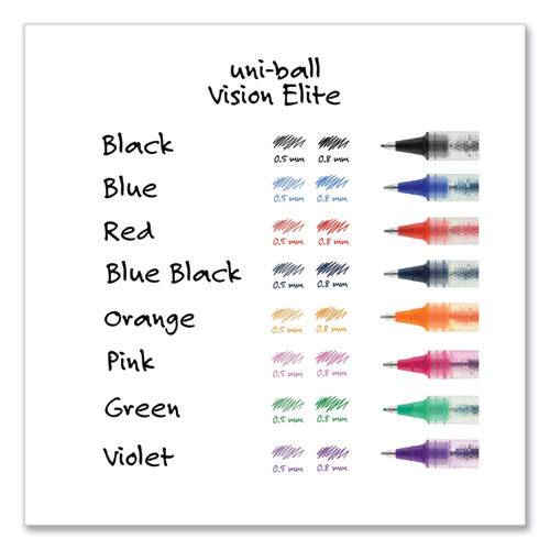 Picture of VISION ELITE Hybrid Gel Pen, Stick, Fine 0.5 mm, Assorted Ink and Barrel Colors