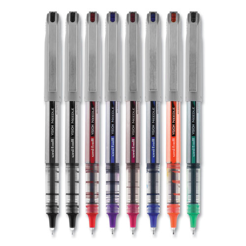 Picture of VISION Needle Roller Ball Pen, Stick, Fine 0.7 mm, Assorted Ink and Barrel Colors, 8/Pack