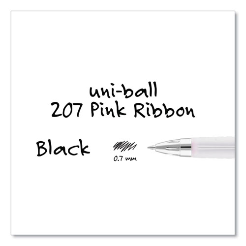 Picture of 207 Office Pack Gel Pen, Retractable, Medium 0.7 mm, Black Ink, Pink/Translucent White Barrel, 36/Pack