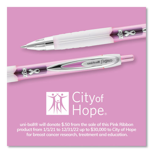 Picture of 207 Office Pack Gel Pen, Retractable, Medium 0.7 mm, Black Ink, Pink/Translucent White Barrel, 36/Pack