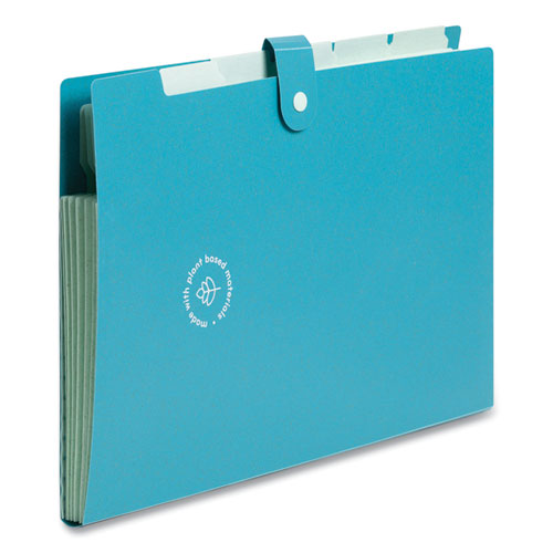 Picture of U-Eco Six-Pocket Expandable Folder, 4.5" Expansion, 6 Sections, Snap Button Closure, 1/6-Cut Tabs, Letter Size, 3/Pack