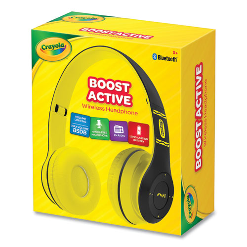 Picture of Boost Active Wireless Headphones, Black/Yellow