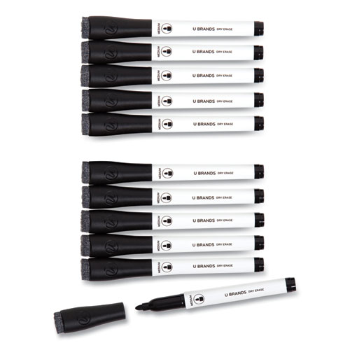 Medium+Point+Low-Odor+Dry-Erase+Markers+With+Erasers%2C+Medium+Bullet+Tip%2C+Black%2C+Dozen