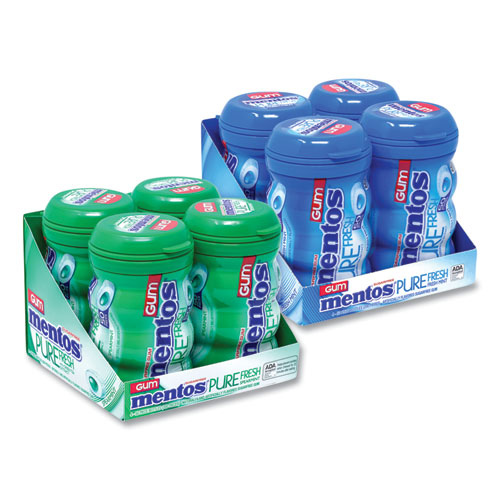 Picture of Pure Fresh Gum Variety Pack, Fresh Mint/Spearmint, 50 Pieces/Bottle, 8 Bottles/Carton
