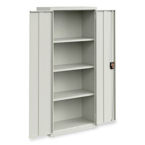 Picture of Economy Assembled Storage Cabinets, 3 Shelves, 30" x 15" x 66", Light Gray