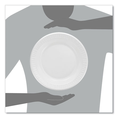 Picture of Quiet Classic Laminated Foam Dinnerware, Plate, 10" dia, White, 500/Carton