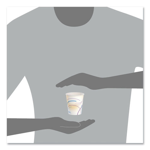 Picture of Paper Water Cups, 5 oz, Meridian Design, 100/Sleeve, 25 Sleeves/Carton