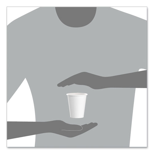 Picture of Single-Sided Poly Paper Hot Cups, 6 oz, White, 50/Pack, 20 Packs/Carton