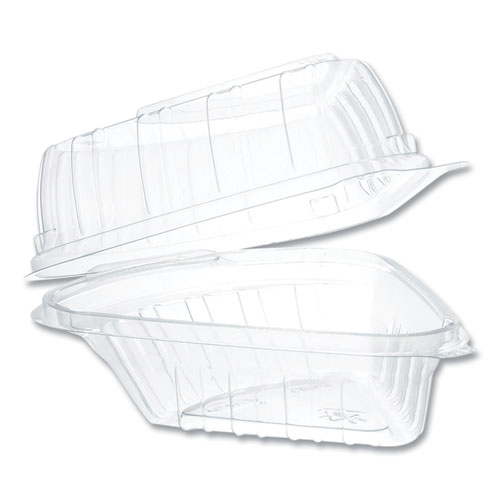 Picture of Showtime Clear Hinged Containers, Pie Wedge, 6.67 oz, 6.1 x 5.6 x 3, Clear, Plastic, 125/Pack, 2 Packs/Carton