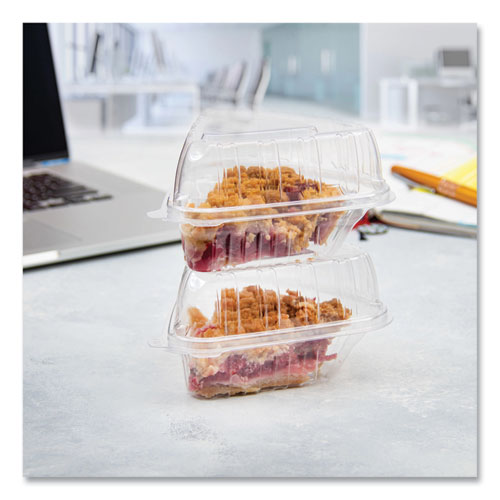 Picture of Showtime Clear Hinged Containers, Pie Wedge, 6.67 oz, 6.1 x 5.6 x 3, Clear, Plastic, 125/Pack, 2 Packs/Carton