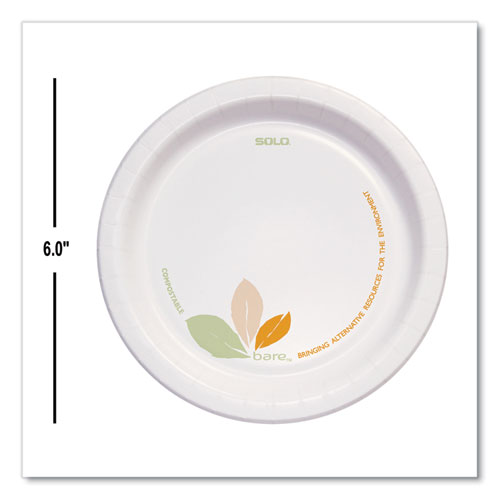 Picture of Bare Eco-Forward Paper Dinnerware Perfect Pak, ProPlanet Seal, Plate, 6" dia, Green/Tan, 125/Pack, 4 Packs/Carton