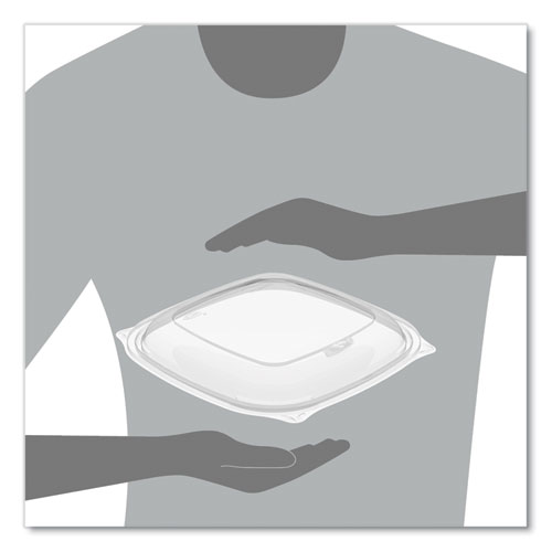 Picture of PresentaBowls Pro Clear Square Bowl Lids, Large Vented Square, 8.5 x 8.5 x 1, Clear, Plastic, 63/Bag, 4 Bags/Carton