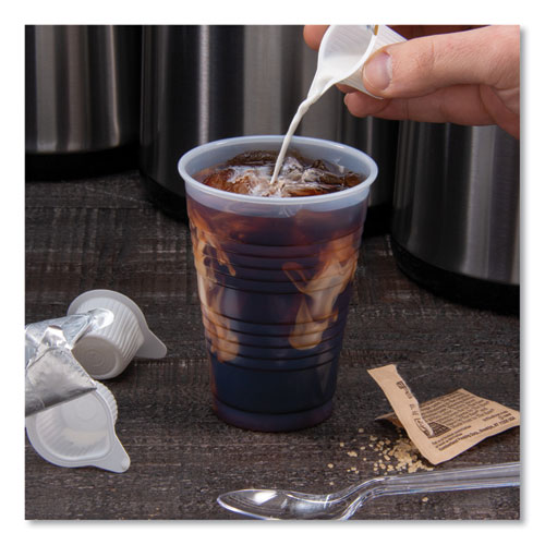 Picture of High-Impact Polystyrene Squat Cold Cups, 12 oz, Translucent, 50/Sleeve, 20 Sleeves/Carton