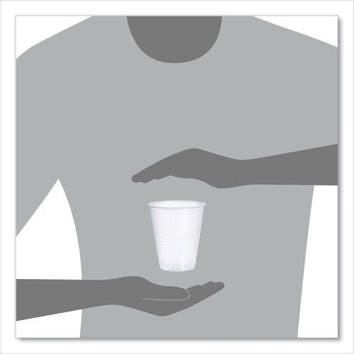 Picture of High-Impact Polystyrene Squat Cold Cups, 12 oz, Translucent, 50/Sleeve, 20 Sleeves/Carton