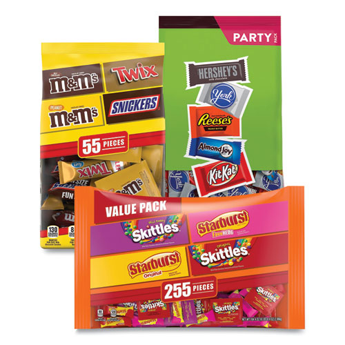Picture of MARS, Hershey's and Wrigley's Fun Size Chocolate Variety, 168.81 oz Bag, 3/Carton