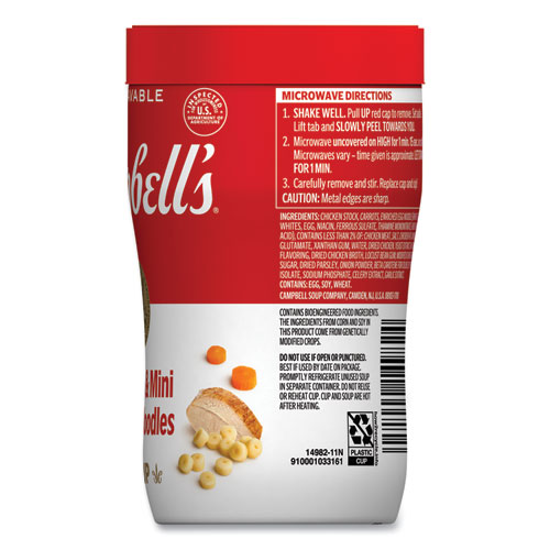Picture of Soup On The Go Chicken with Mini Noodles, 10.75 oz Cup, 8/Carton